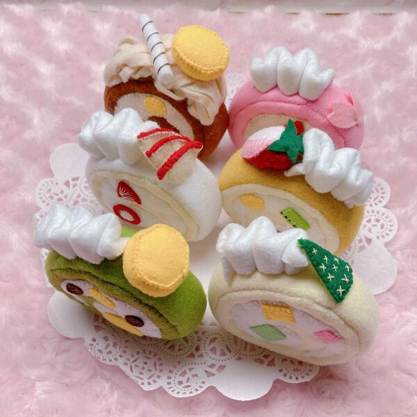 フエルトおままごと ロールケーキセット ハンドメイド ままごと
