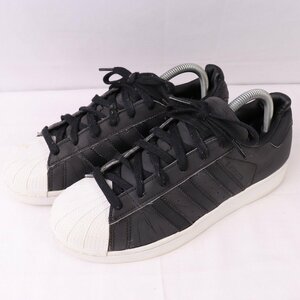 SUPERSTAR 25.0cm/adidas スーパースター アディダス スニーカー 黒 ブラック 白 中古 古着 レディース ad4387