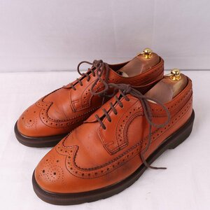 ドクターマーチン UK7/25.5cm-26.0cm/ウイングチップ 5ホール ブラウン 茶 ブーツ メンズ レディース dr.martens 中古 古着 dm3840