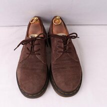 ドクターマーチン UK7/25.5cm-26.0cm/3ホール スエード 茶 ブラウン ブーツ メンズ レディース dr.martens 中古 古着 dm3846_画像2