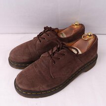 ドクターマーチン UK7/25.5cm-26.0cm/3ホール スエード 茶 ブラウン ブーツ メンズ レディース dr.martens 中古 古着 dm3846_画像1