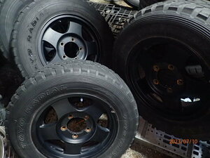 軽量 エンケイ製 ジムニー 16x5.5j +22 純正 MT トランパス 195/R16C 104/102Q 2008年製 アルミ 4本 マットブラック