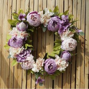  hand made *... artificial flower lease * wall decoration * entranceway lease * ornament * new goods art flower * purple 38cm