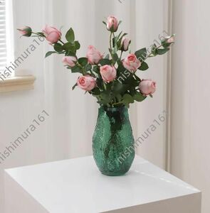 Art hand Auction Lot de 6★Sans vase★Rose bulgare★Fleur artificielle★Roses★Longueur env. 65cm★Rose clair★Matériel floral fait main★Jardinage★Décoration de jardin, Artisanat, Artisanat, Fleur artistique, Fleurs pressées, arrangement