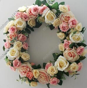  hand made * rose. artificial flower * lease * wall decoration * ornament ** art flower * maximum diameter 45cm