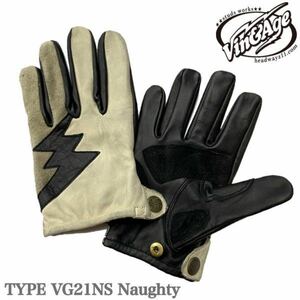 送料0 Vin&Age ヴィンアンドエイジ NAUGHTY SHORT GLOVES ナーティー VG21NS -IVORY-S スタッズ無し 旧車 70's 60' シャビ― エイジング