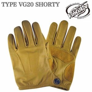 Vin＆Age ヴィンアンドエイジ レザーグローブ ショート スタッズ無し VG20 SHORTY CAMEL /M 人気 オールドスクール 70's 60' 卍 春夏秋用