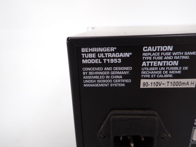 BEHRINGER TUBE ULTRAGAIN MODEL T1953 真空管 2chマイクプリアンプ