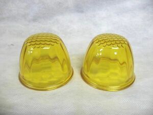 JB新型マーカーレンズ　イエロー（黄色）　2個セット　ガラス製　頭が平らなマーカーレンズ