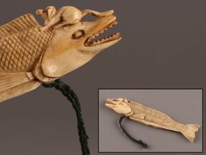  old fine art old . structure fish netsuke old work era thing finest quality goods the first soup goods C0724