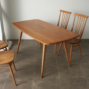 IZ69510F★レア Ercol プランクテーブル エルム アーコール ダイニングテーブル 英国 ヴィンテージ 木製 シンプル ナチュラル ビンテージ