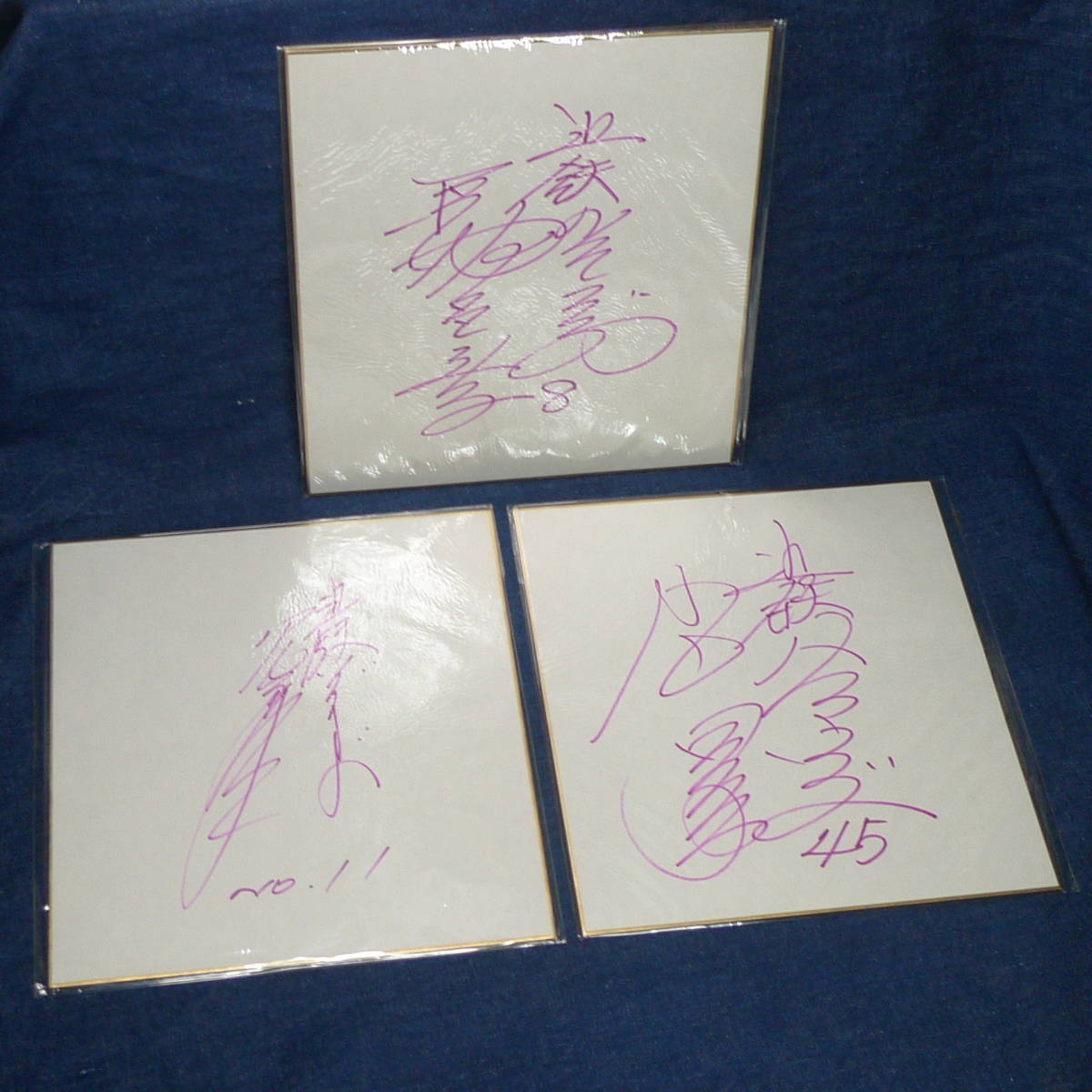 n3048◆Kintetsu Buffaloes papel de color autografiado Masataka Nashida, Hiroaki Tani, Masao Koyama, Juego de 3 piezas◇Artículos para jugadores de béisbol profesionales., béisbol, Recuerdo, Mercancía relacionada, firmar