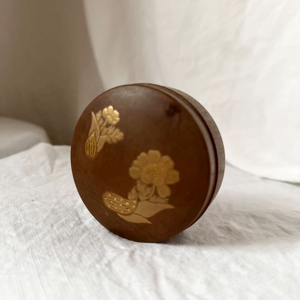 古い香合木製検/ 仏具時代加賀蒔絵師中村宗尹棗茶碗茶道具香道具