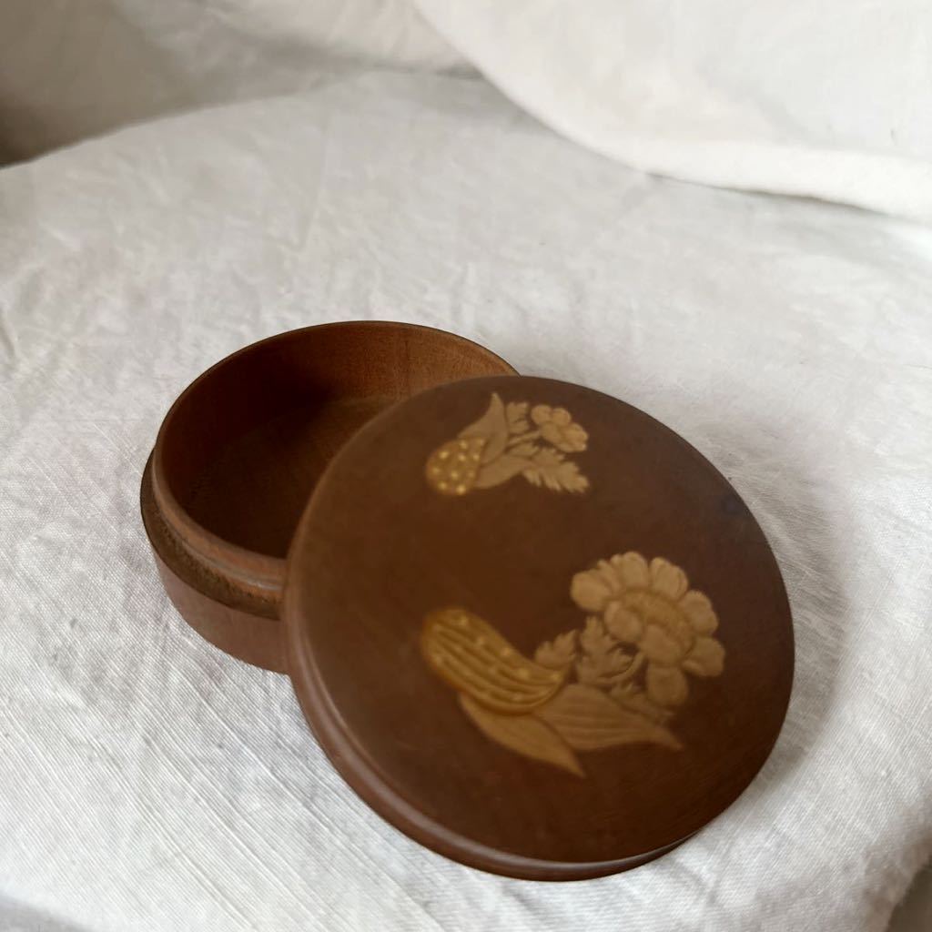 古い香合木製検/ 仏具時代加賀蒔絵師中村宗尹棗茶碗茶道具香道具