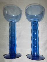 最終値下げ　Sghr スガハラガラス キャンドルスタンド藍色　２点セット　ガラスのキャンドルスタンド　ウォーターキャンドル　花器_画像4
