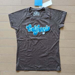 タグ付 ユニクロ サーフプリントT 半袖 Tシャツ アップリケ 茶