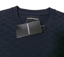 新品★EMPORIO ARMANI★エンポリオアルマーニ★Tシャツ★ジャガードイーグル★S★ネイビー★メンズ★綿100%_画像3