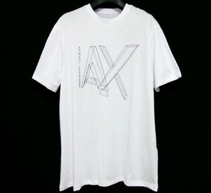 新品★ARMANI EXCHANGE★アルマーニ エクスチェンジ★ロゴ 半袖クルーネック Tシャツ★L★ホワイト★綿100%