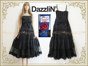 394◆最終SALE◆新品・未使用◆dazzlinダズリン コットンレース マキシ丈 ロングワンピース 黒/Ｆサイズ