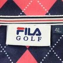 FILA GOLF フィラゴルフ 裏起毛 ハーフジップ 長袖Tシャツ アーガイル柄 ピンク系 4L [240001953842] ゴルフウェア メンズ_画像4