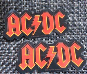 ■２枚セット■黒赤ロゴ　英語◇新品　AC/DC オーストラリア ヘビーメタルバンド　ステッカー シール◆ 音楽 ミュージック■激渋　