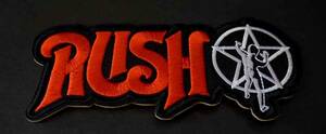  『赤黒RASH☆格闘男』■■新品■ラッシュ　Rush　カナダ　スリーピース・ロックバンド刺繍ワッペン■ ミリタリー オートバイ　音楽MUSIC