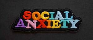 彩色英語■新品SOCIAL ANXIETY　個性　社交不安　人見知り　多様性社会　自分らしく　 刺繍ワッペン■アメリカ　カルチャー■共生　仲間 ■