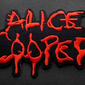 黒赤ALCR血英語◆新品アリス・クーパー　Alice Cooper　アメリカ　ミュージシャン、ソングライター 　刺繍ワッペン■音楽 ミュージック 