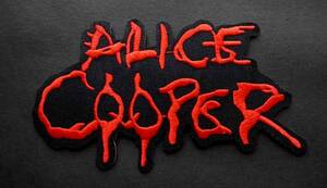 黒赤ALCR血英語◆新品アリス・クーパー　Alice Cooper　アメリカ　ミュージシャン、ソングライター 　刺繍ワッペン■音楽 ミュージック 