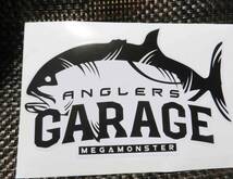 LR魚形ST■激渋ANGLERS GARAGESアングラーズガレージ　釣り　FISHINGフィッシング　魚　メガモンスターステッカー　シール■防水◆アメリカ_画像2