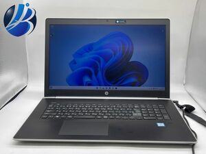 【ジャンク】☆HPノートパソコンProBook470G5☆Win11pro/Microsoft Office付き/corei5-8250U/SSD256GB搭載/メモリ8GB/15.6型/中古 PC/P4075