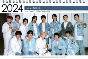SEVENTEEN セブンティーン グッズ 卓上 カレンダー (写真集 カレンダー) 2024~2025年 (2年分) + ステッカーシール [12点セット] K-POP