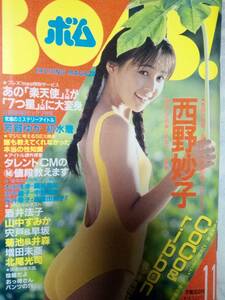 BOMBbom1990 год 11 месяц номер ( специальный выпуск ) Nishino Taeko 25p ribbon(pin+5p) Rakuten ./ 7 . звезда /....( маленький .. клетка ) Sakai Noriko / гора средний древесный уголь ./ Nakajima Michiyo 