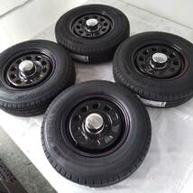 新品 デイトナ 15-6.0J＋45 6-139.7 ブラック タイヤ付4本SET 195/80R15 ハンコック キャラバン E25/E26 NV350 (W2120-2)_画像2