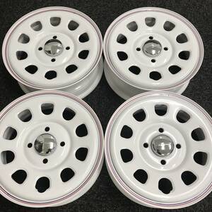 新品 デイトナ 13-4.5J＋40 4-100 ホワイト ホイール4本SET 軽トラ 軽バン バモス エブリイ アウトレット特価(W2405-2)