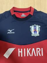 愛媛FC ミズノ　MIZUNO トレーニングシャツ 練習着 選手 支給品 サッカー Mサイズ　　アップウェア　半袖_画像3