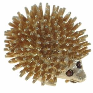 A9071*[SARAH COVENTRY]* hedgehog gold color rhinestone Sara *ko Bentley * Vintage brooch *