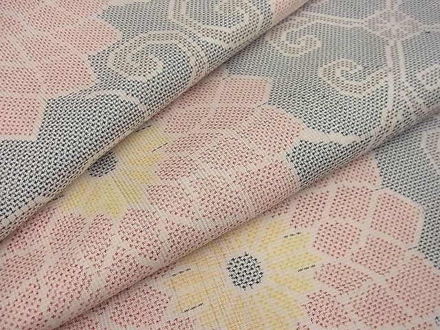50%OFF 本場大島紬 7マルキ 更紗花文 鈴乃屋扱い 未使用 mop