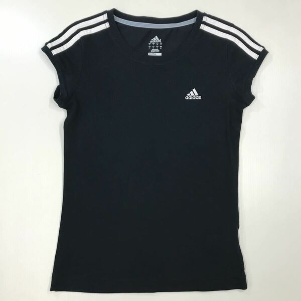 ● adidas アディダス　半袖Tシャツ　climalite スポーツTシャツ　3本ライン　レディース　Mサイズ　26-157a