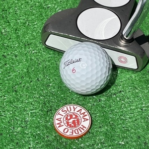 【送料無料】ゴルフマーカー【紅白】 フルネームアイコン(30mm) 名前入り オリジナルデザイン