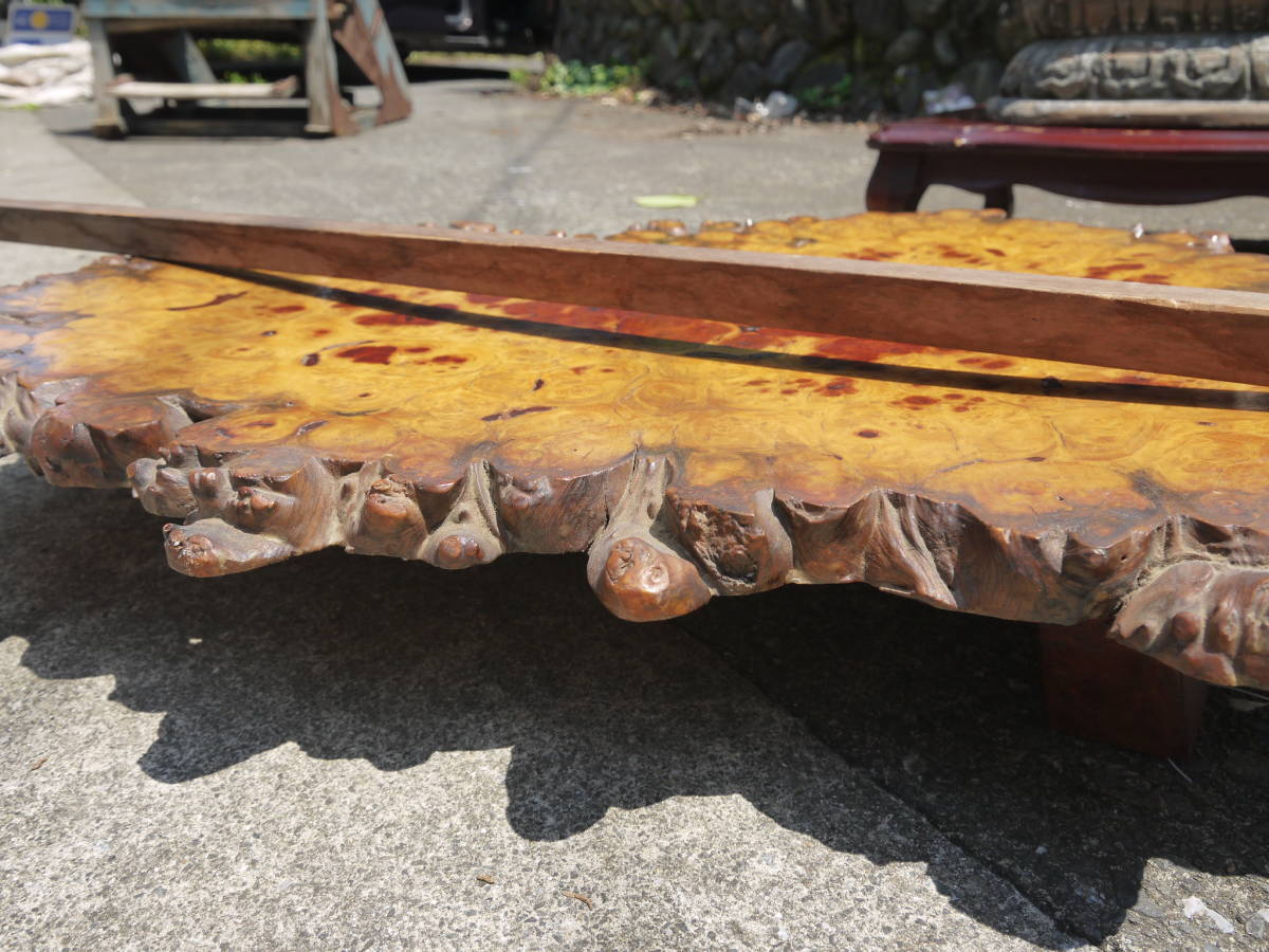 花梨瘤 厚さ5cm 瘤杢 葡萄杢 玉杢 一枚板 飾台 敷板 花台 天然木 風水-