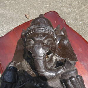【CI307】木彫り ガネーシャ 置物 インド エスニック アジアンの画像5