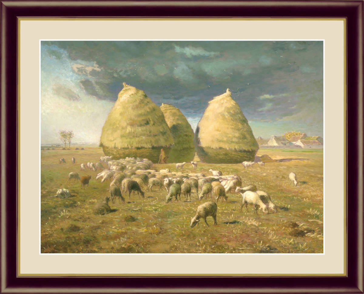 Nouveau Millet Automne Paille empilée No. F6 Peinture Paysage Scène Chef-d'œuvre Artisanat Peinture Paysage Original Peinture Agriculteur Cadeau Célébration Célébration Jean François Millet, ouvrages d'art, imprimer, autres