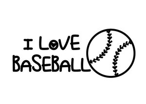 ★☆野球好きな方に♪ i love baseball カッティングステッカー (c_r)♪