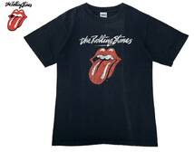 【1000円〜】★USA FABRIC/THE Rolling Stones ザローリングストーンズ 古着 プリント 半袖Tシャツ ブラック メンズ S_画像1