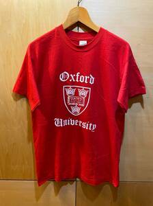 古着 アイルランド製 SCREEN STARS スクリーンスターズ カレッジ Tシャツ M 赤 メンズ ビンテージ オックスフォード大学