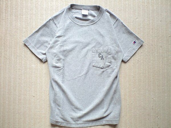 即決 別注品 Champion REVERSE WEAVE ヘビーウェイト Tシャツ Mサイズ CA 胸ポケット CALIFORNIA グレー カリフォルニア