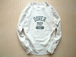 即決 復刻 青タグ Lサイズ Champion REVERSE WEAVE クルーネック スウェット 3段 カプセル 染み込み プリント グレー 緑 DOVER ドーバー