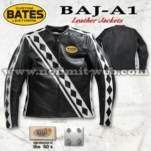 BAJ-A1 ベイツ BATES レザージャケット 黒 42サイズ JP店