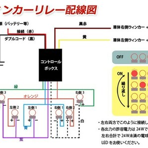 ヤンキーテール 流れる シーケンシャル ウインカーリレーset 丸型ロケット 3連 トラックテール テールランプ レッド/クリア 大型車 24Vの画像3